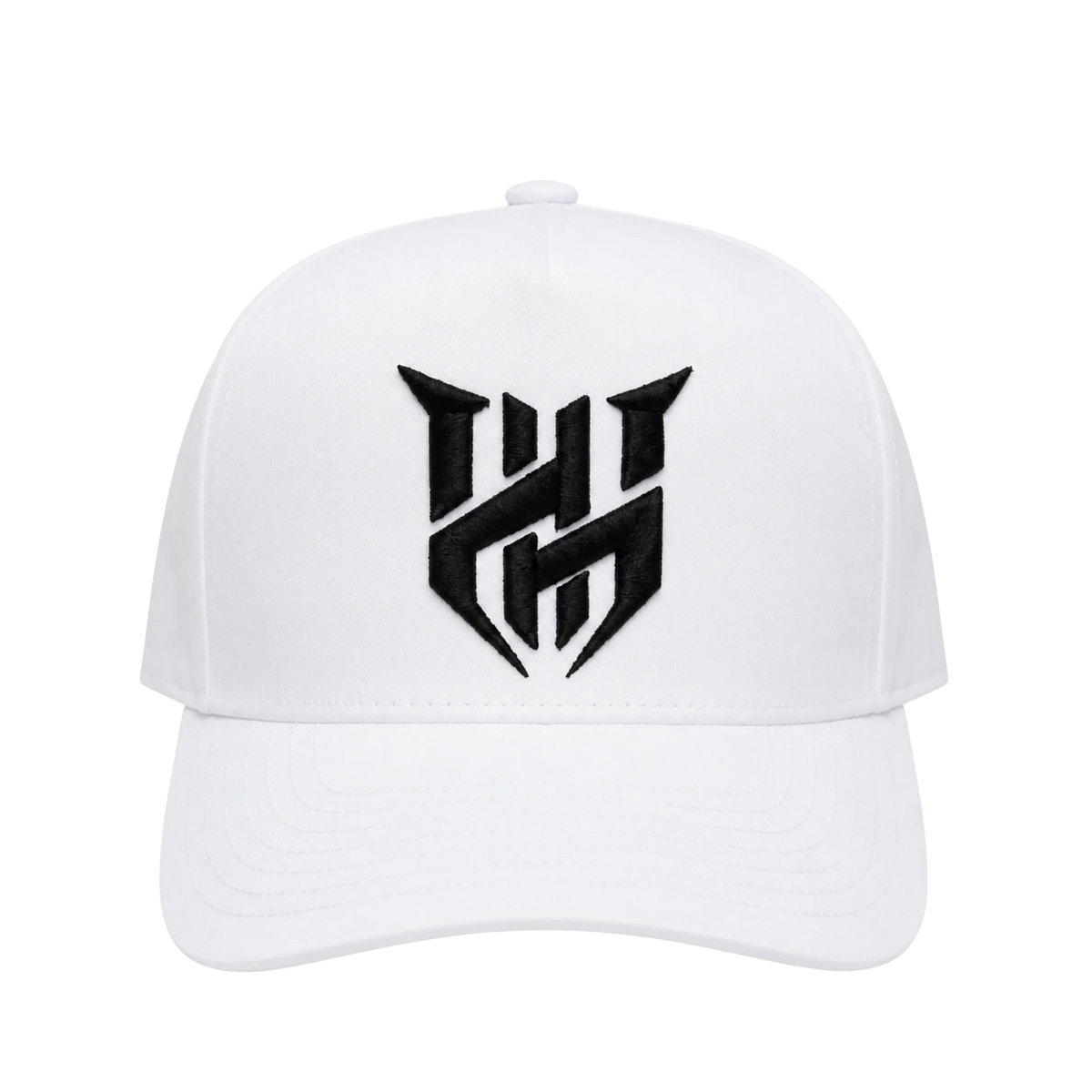 Monarch Cap en blanc, une casquette snapback structurée par Hype Heaven Studios